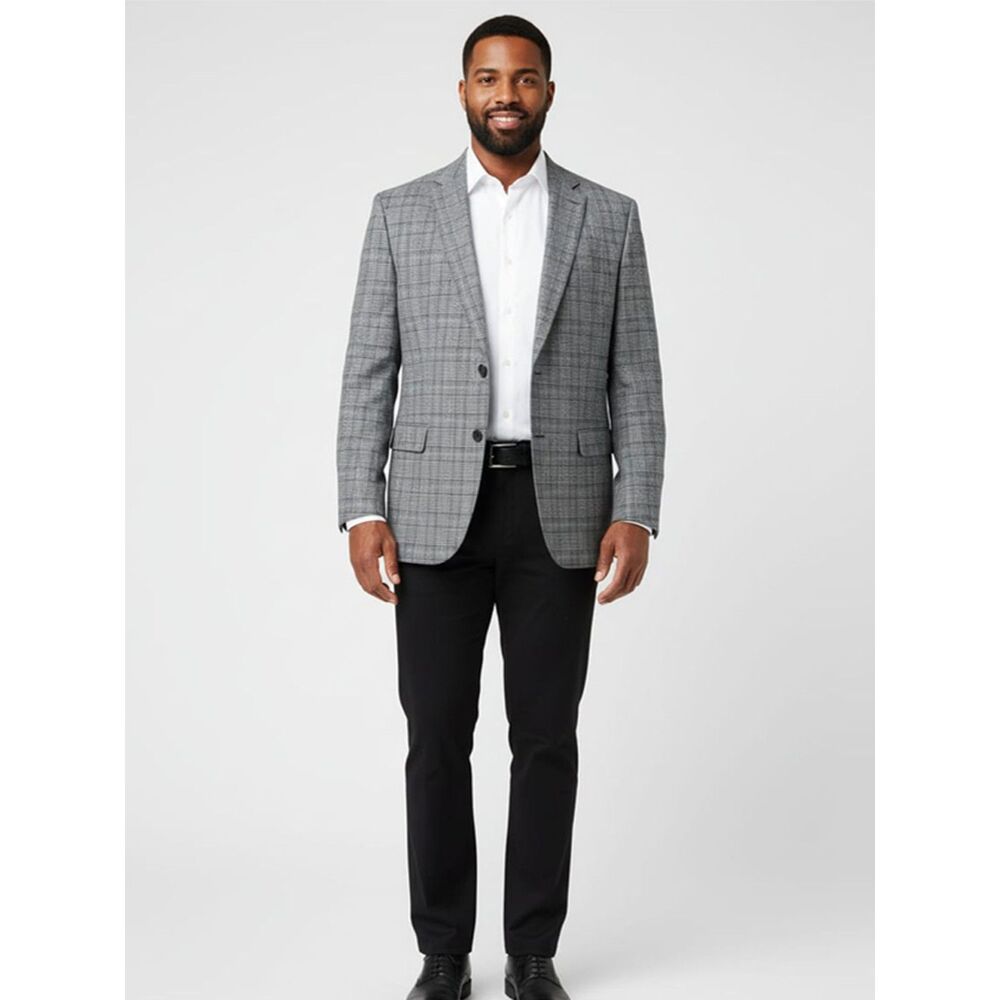 Michael Kors Men's Gray Plaid 2-Button Blazer Sports Coat - 48R